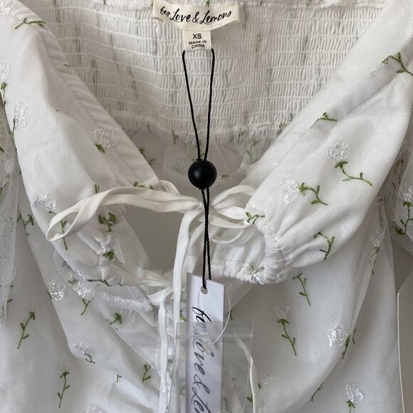 For Love & Lemons X REVOLVE Sand Dollar Mini Dress in White Size: XS - Picture 6 of 9